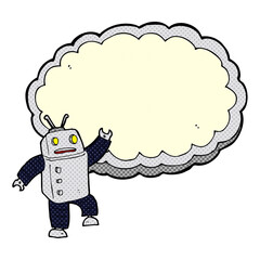 cartoon robot with space for text cloud