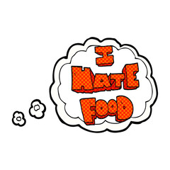 thought bubble cartoon i hate food symbol