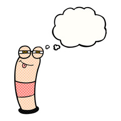 thought bubble cartoon worm