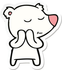sticker of a happy cartoon polar bear