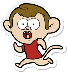 sticker of a cartoon running monkey