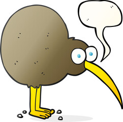 speech bubble cartoon kiwi