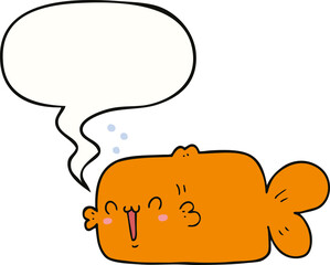 cartoon fish and speech bubble