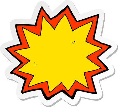 sticker of a cartoon explosion