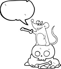 speech bubble cartoon graveyard rat