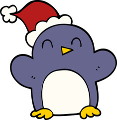 cartoon doodle christmas penguin