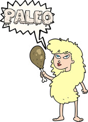 speech bubble cartoon woman on paleo diet