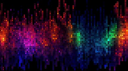 Binary fireworks digital Mosaic  barcode background wallpaper