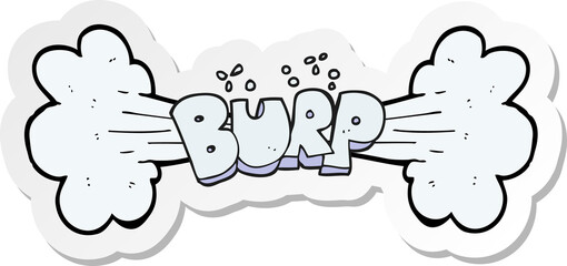 sticker of a cartoon burp