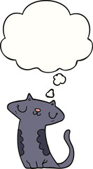 cartoon cat and thought bubble