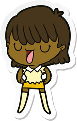 sticker of a cartoon woman