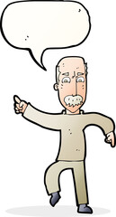 cartoon angry old man with speech bubble