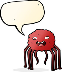 cartoon spider with speech bubble
