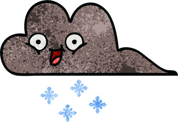 retro grunge texture cartoon storm snow cloud