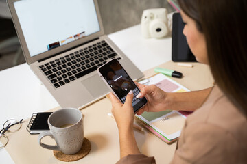 Social media content creator phone screen