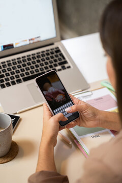 Social media content creator phone screen