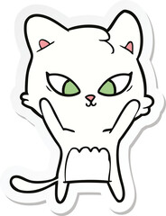 sticker of a cute cartoon cat