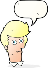 cartoon staring face with speech bubble