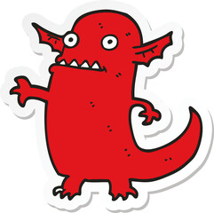 sticker of a cartoon halloween monster