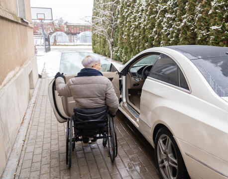 Woman In Wheelchair Going To Drive Her Car