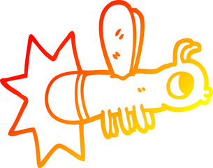 warm gradient line drawing cartoon glow bug