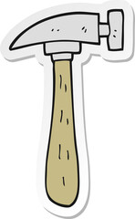 sticker of a cartoon hammer