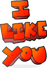 I like you cartoon symbol