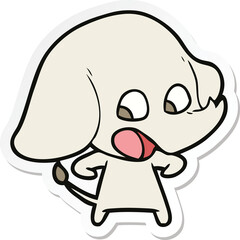 Obraz premium sticker of a cute cartoon elephant