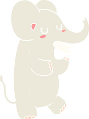 flat color style cartoon elephant