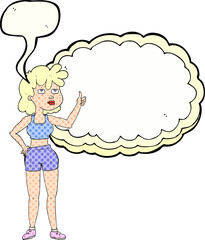comic book speech bubble cartoon gym woman