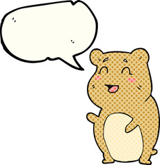 comic book speech bubble cartoon cute hamster