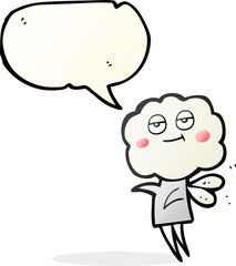 speech bubble cartoon cute cloud head imp