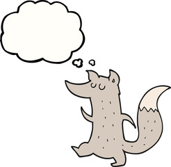 thought bubble cartoon cute wolf