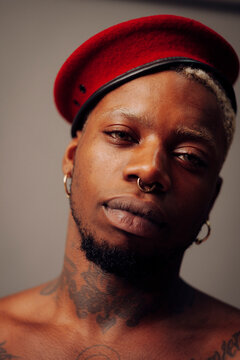 Portrait of a tattooed man 