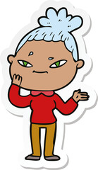 sticker of a cartoon woman