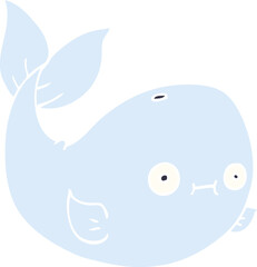 cartoon doodle sea whale