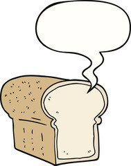 cartoon loaf of bread and speech bubble