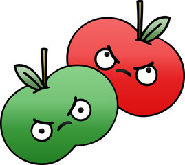 gradient shaded cartoon apples