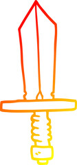 warm gradient line drawing cartoon dagger