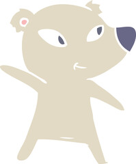 cute flat color style cartoon bear