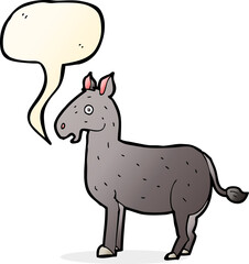 cartoon mule with speech bubble