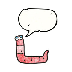 speech bubble textured cartoon worm