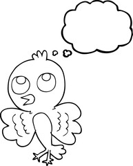 thought bubble cartoon bird
