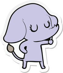 sticker of a cute cartoon elephant