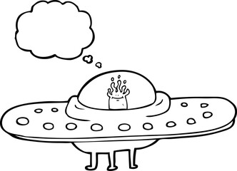 thought bubble cartoon flying saucer