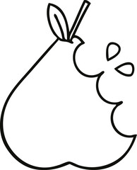 line drawing cartoon green pear