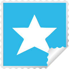 square peeling sticker cartoon gold star