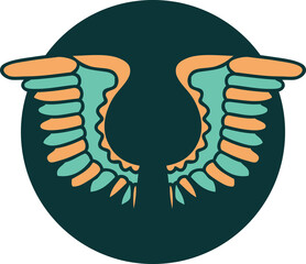 tattoo style icon of a wing