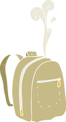 flat color illustration of a cartoon rucksack