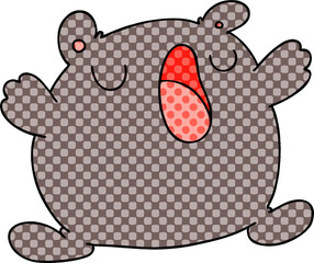 quirky comic book style cartoon singing bear